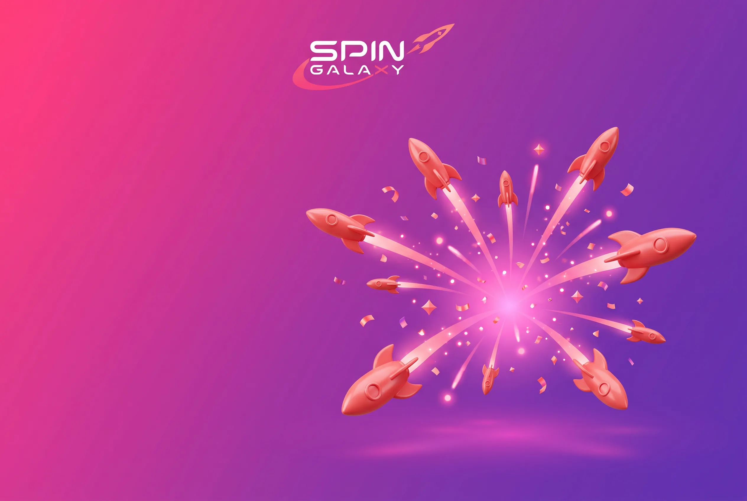 Spin Galaxy rockets illustrating the three-stage welcome bonus